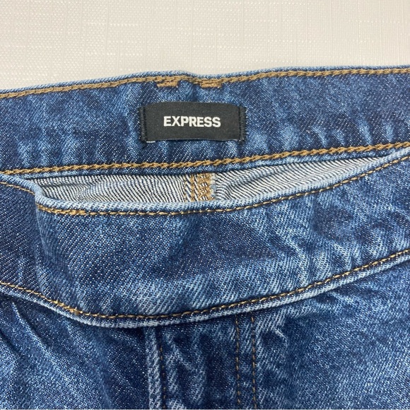 Express wide leg denim pants with unique waist - Picture 7 of 9